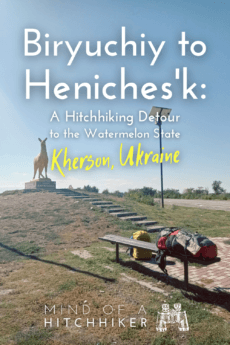 hitchhiking from biryuchiy island kyrylivka to henichesk heniches'k southern ukraine kherson 2