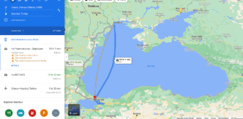 screenshot ferry ukraine to istanbul google maps