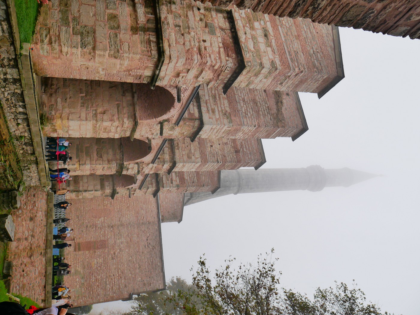 19 foggy day shrouded minaret mosque istanbul turkey