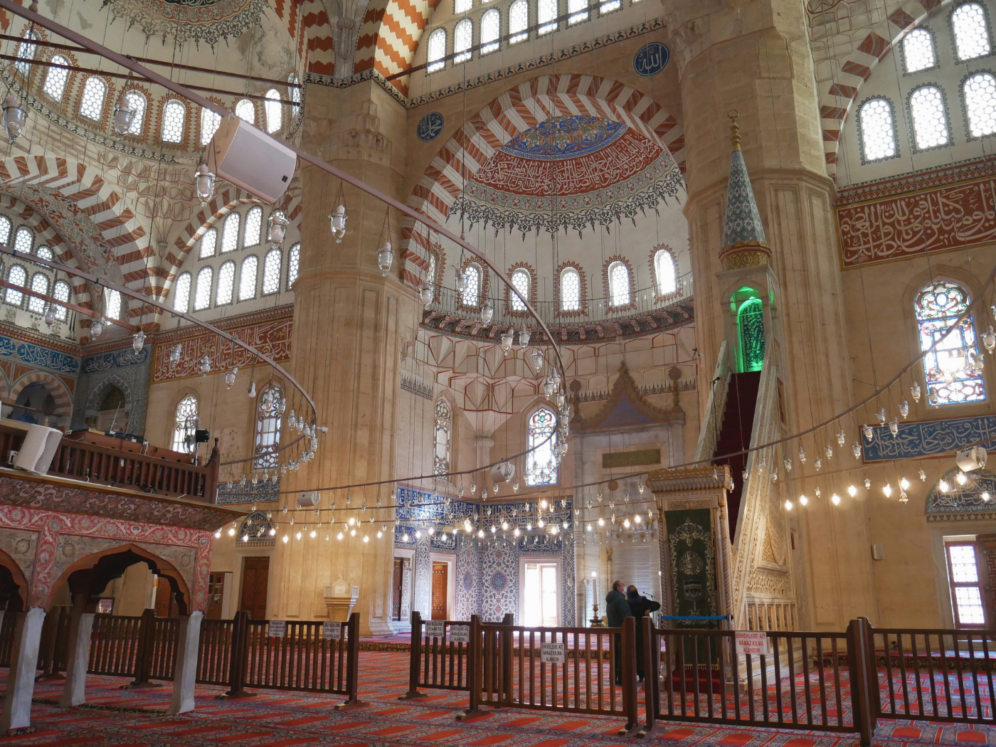 Selimiye mosque interior Edirne Turkey Turkiye minbar