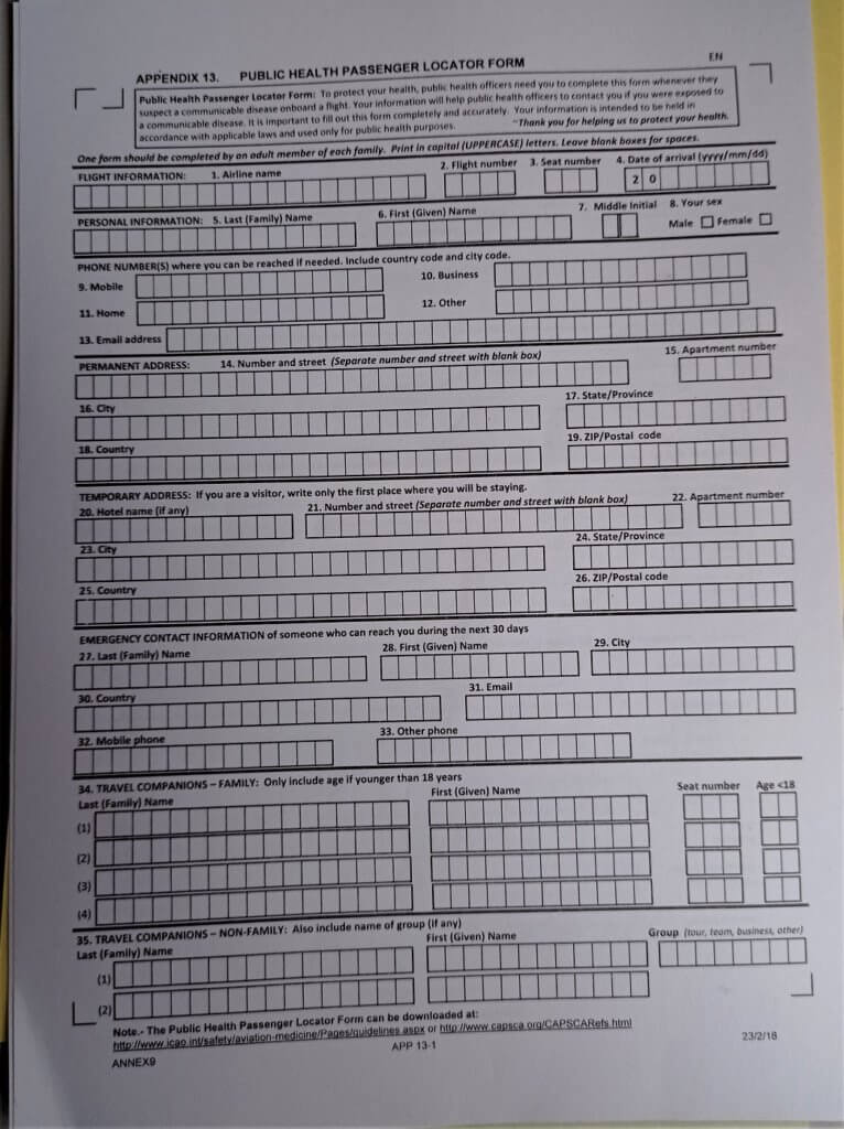 29 passenger locator form Mauritius 2021 travel