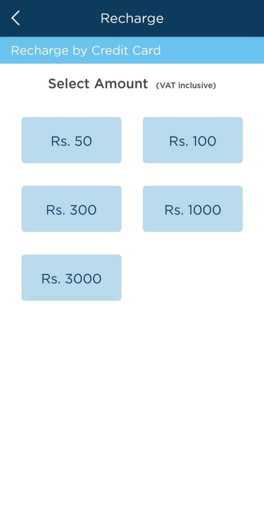 A7 fixed amounts Mauritian rupee topup balance my.t sim card