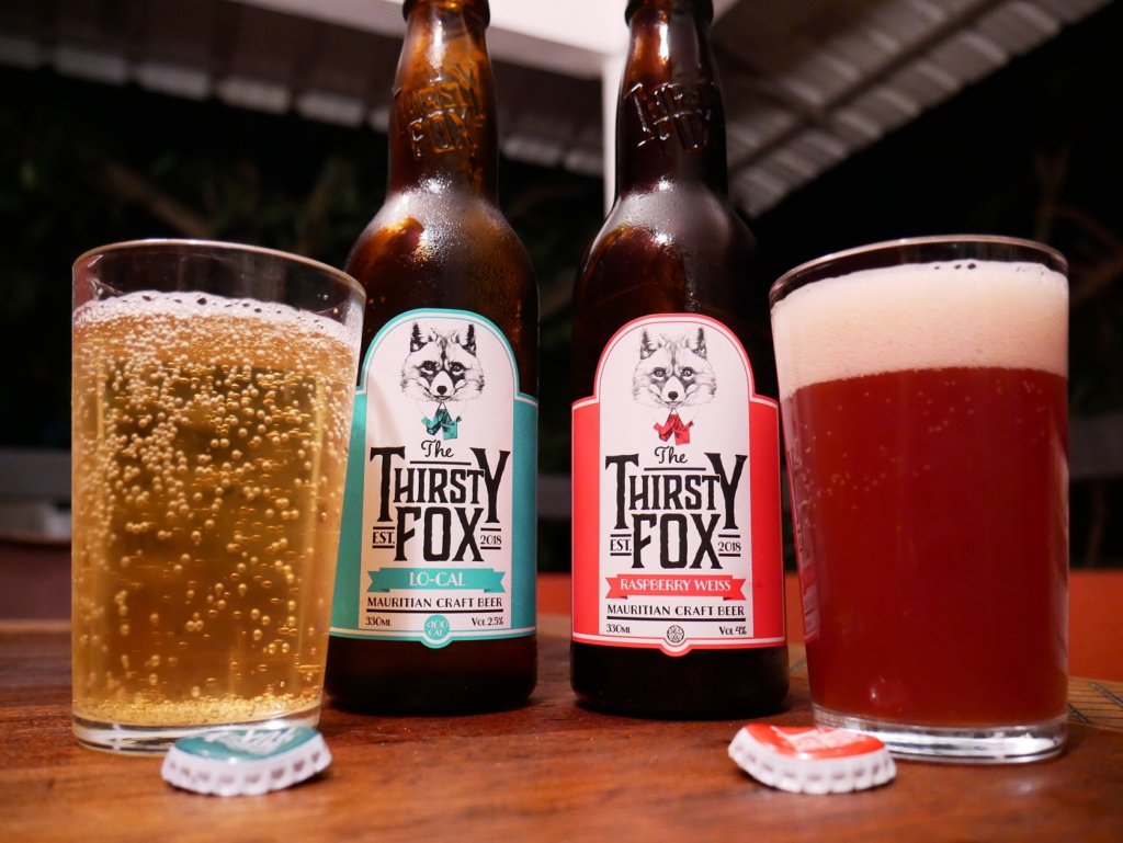 LO-CAL and RASPBERRY WEISS Mauritian craft beer the thirsty fox