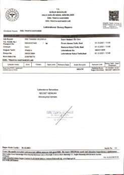 Negative PCR test Edirne Turkey Turkish version Trakya Hastanesi