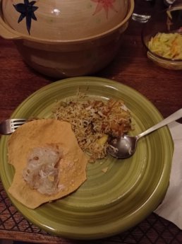 airbnb food mauritian briani with papadom and sagoo