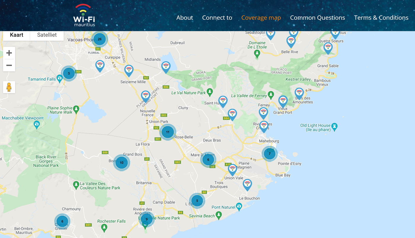 mauritius wifi hotspot map