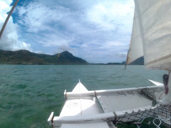15 catamaran sailing in La Gaulette dinghy adults instructor Christopher Le Morne Mauritius