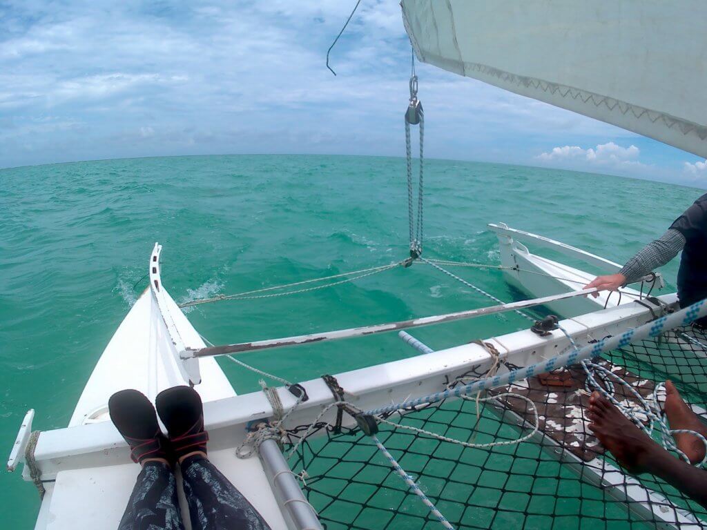 6 Sailing Mauritius dinghy catamaran La Gaulette Le Morne bay