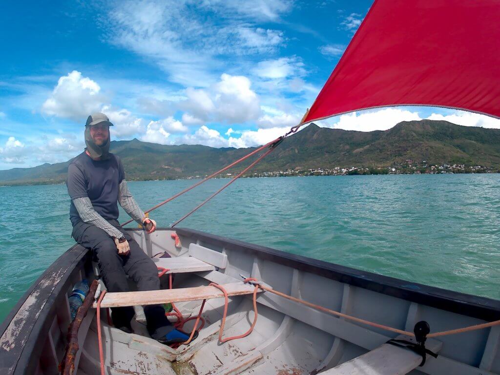 16 Jonas captain jibe jibing Mauritius sailing boat pirogue