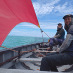 pirogue sailing la gaulette mauritius lagoon