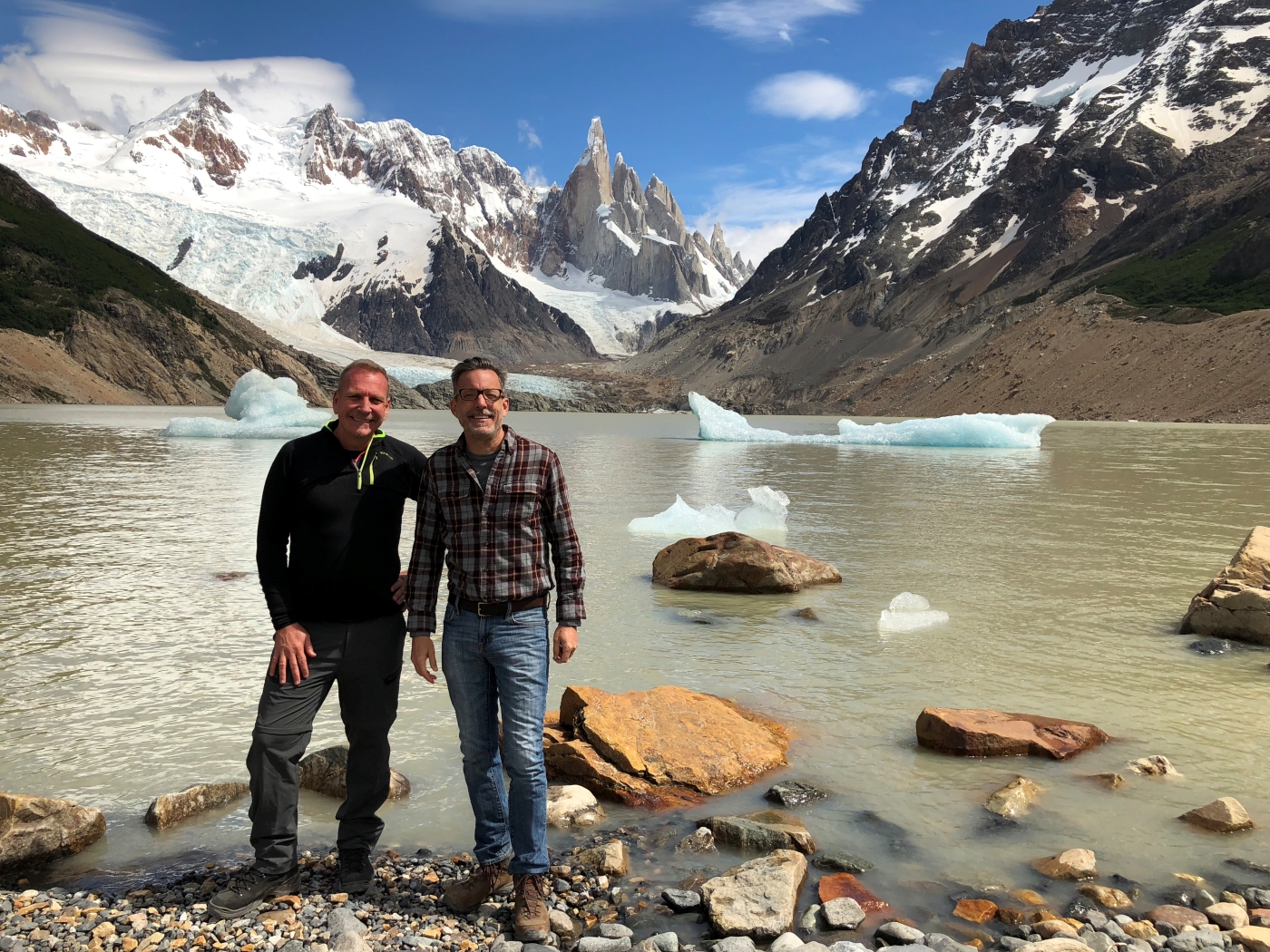 4 James and Kevin Laguna Torre Argentina Patagonia couple travel