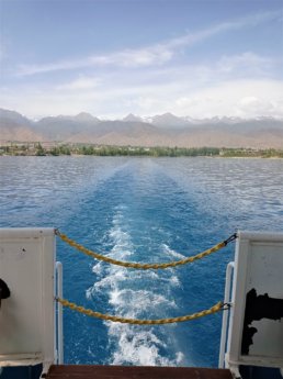 Issyk-Kul Lake Kyrgyzstan motorized boat trip