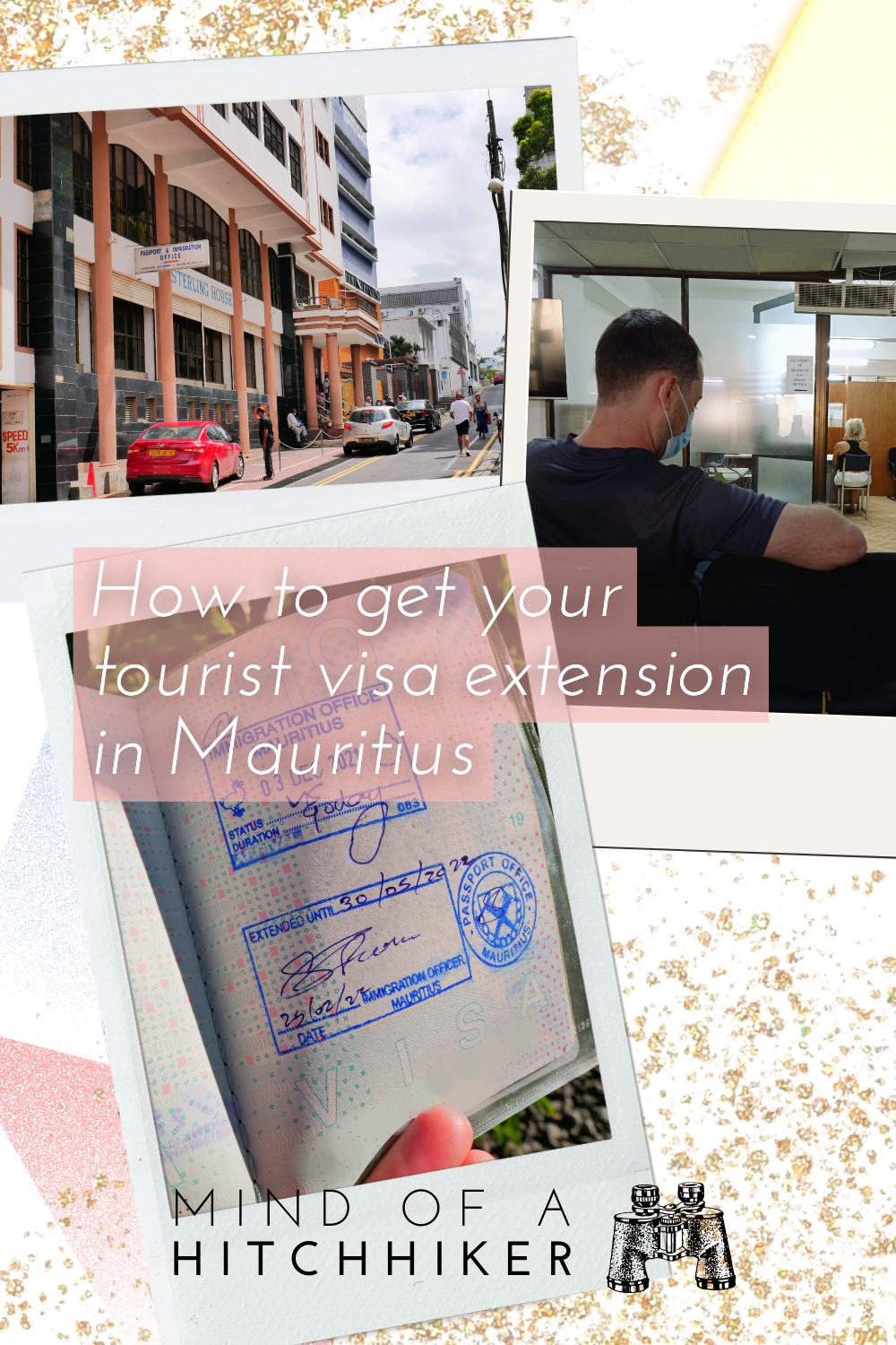 Tourist Visa Extension Mauritius pins collage passport