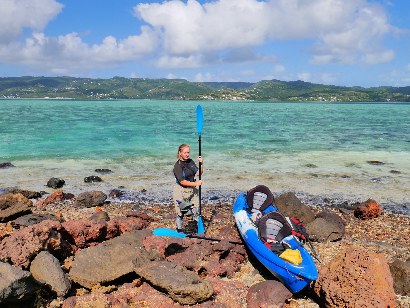 Iris kayak paddle Île aux Fous Port Mathurin Rodrigues