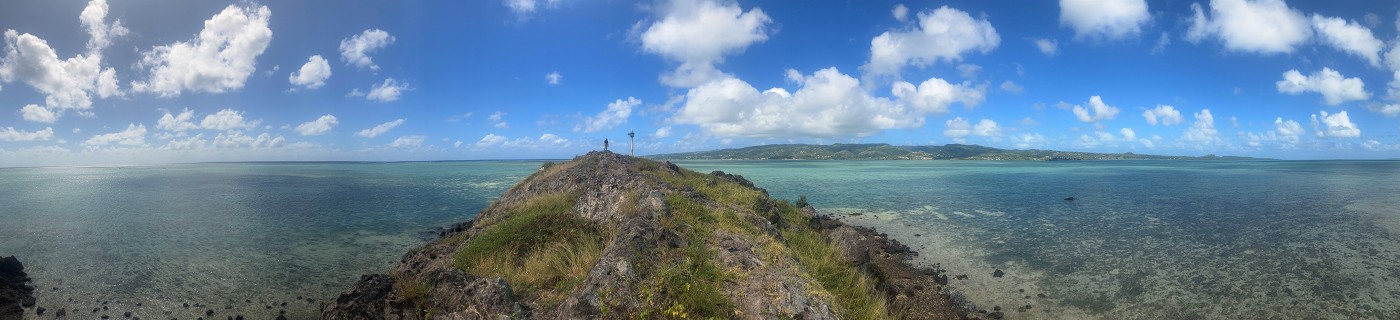 Jonas panorama Île aux Fous beacon ligthhouse Rodrigues Mauritius