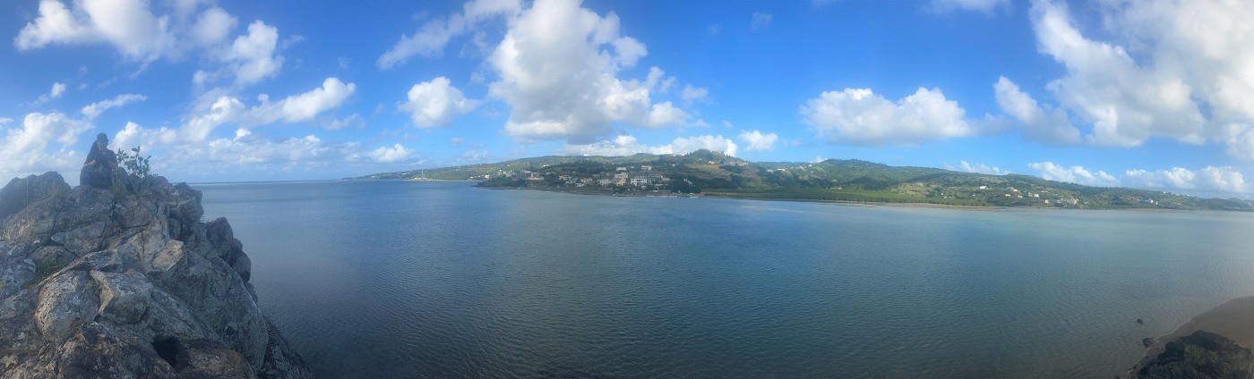 with Iris panorama Île aux Diamant Rodrigues Mauritius