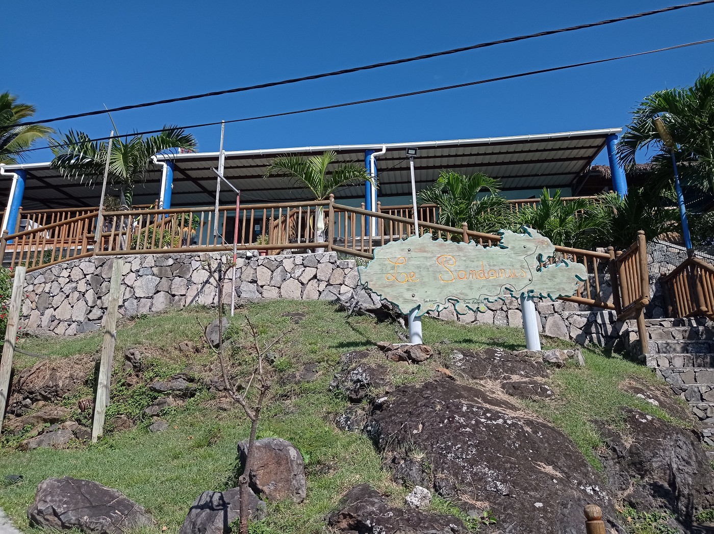 Le Pandanus restaurant and lodge exterior Rodrigues Baie Malgache