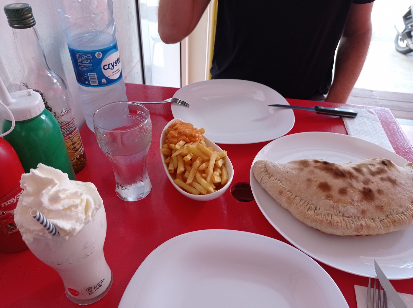 le point chaud calzone coconut milkshake