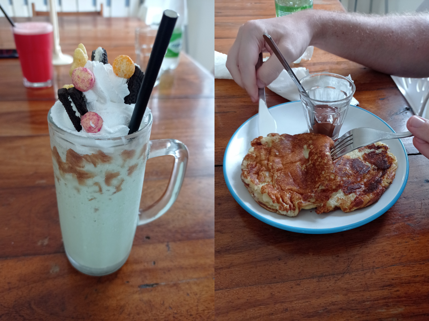 Kafé Rose milkshake and pancake