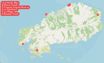 Vegetarian friendly restaurants in Rodrigues Mauritius map