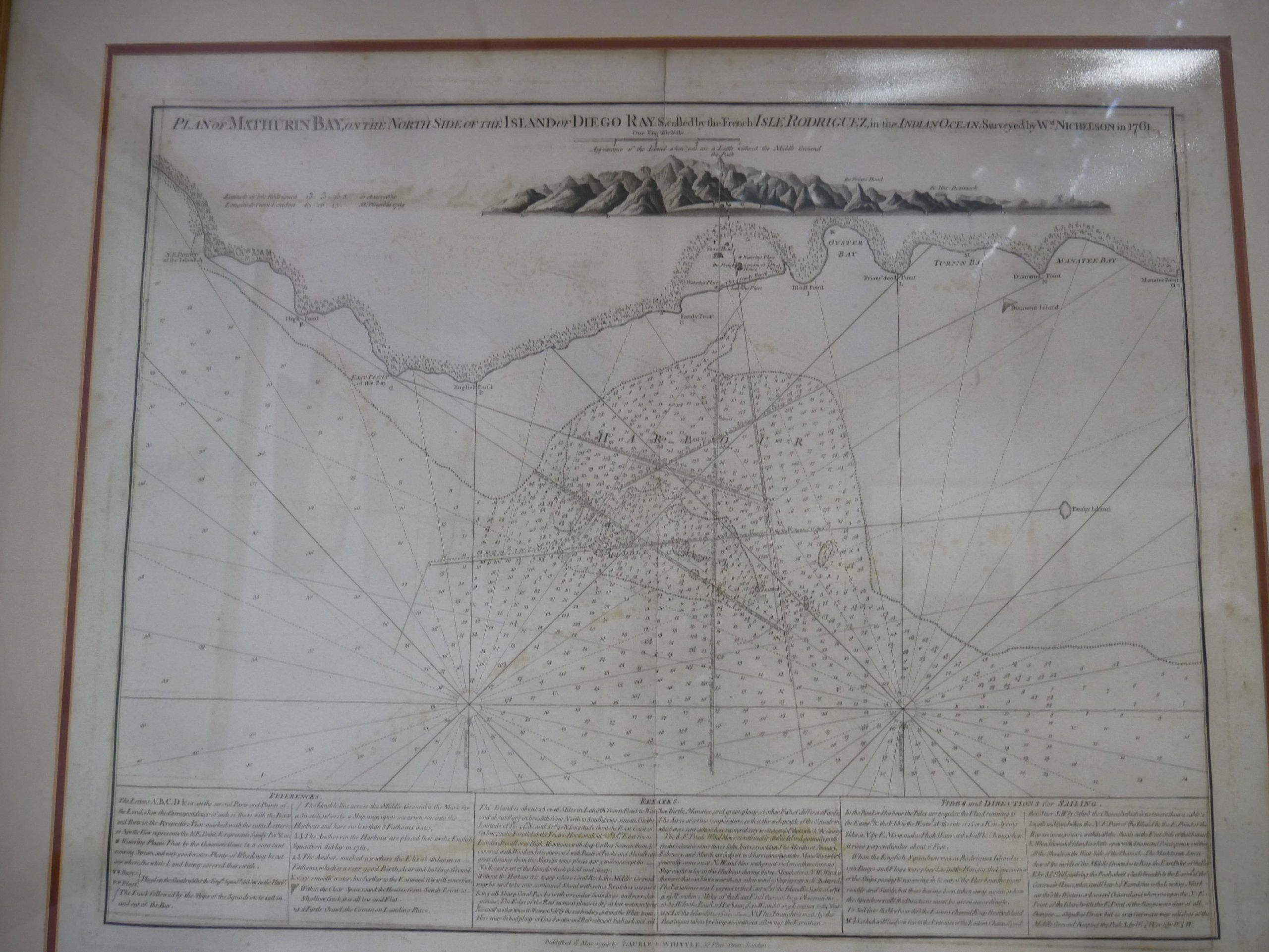 François Leguat Giant Tortoise and Cave Reserve map of Port Mathurin lagoon reef sailing instructions