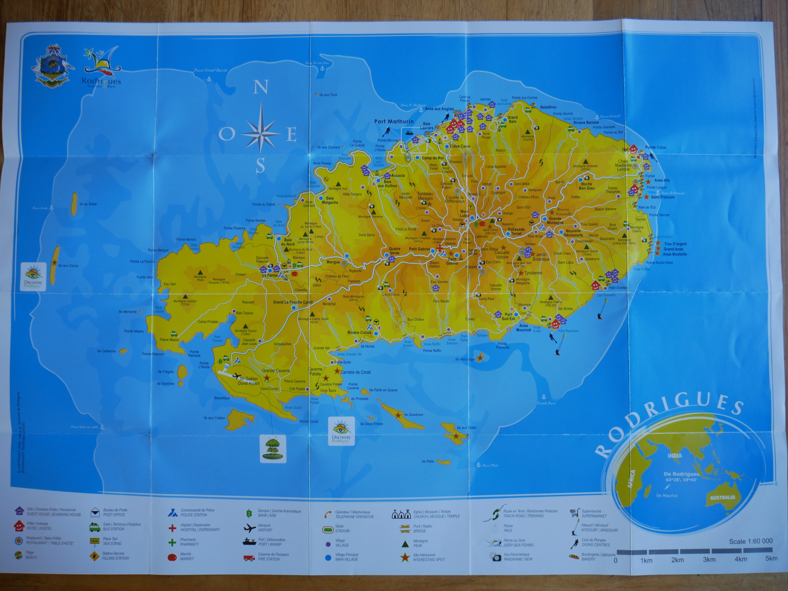 Rodrigues tourism office map for free zoomed out