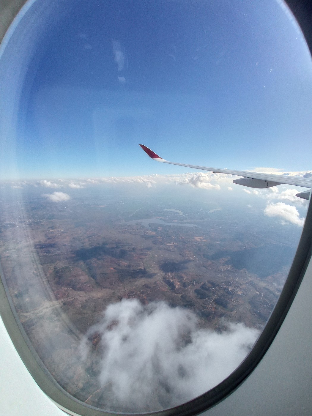 flying over Antananarivo Madagascar flight