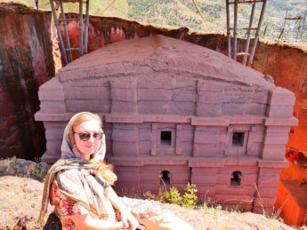 Lalibela rock-hewn churches roof damage sarcophagus shelter shadow