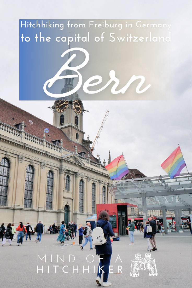 arriving in Bern by hitchhiking train station