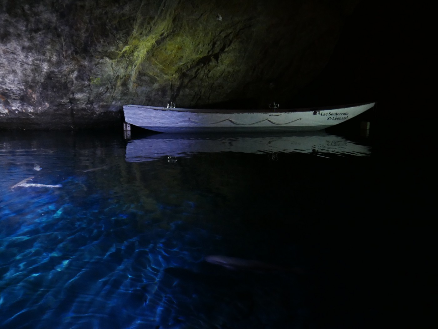 Underground lake Saint-Léonard Valais Switzerland cave