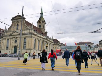 train station arrival hitchhiking to Bern Switzerland