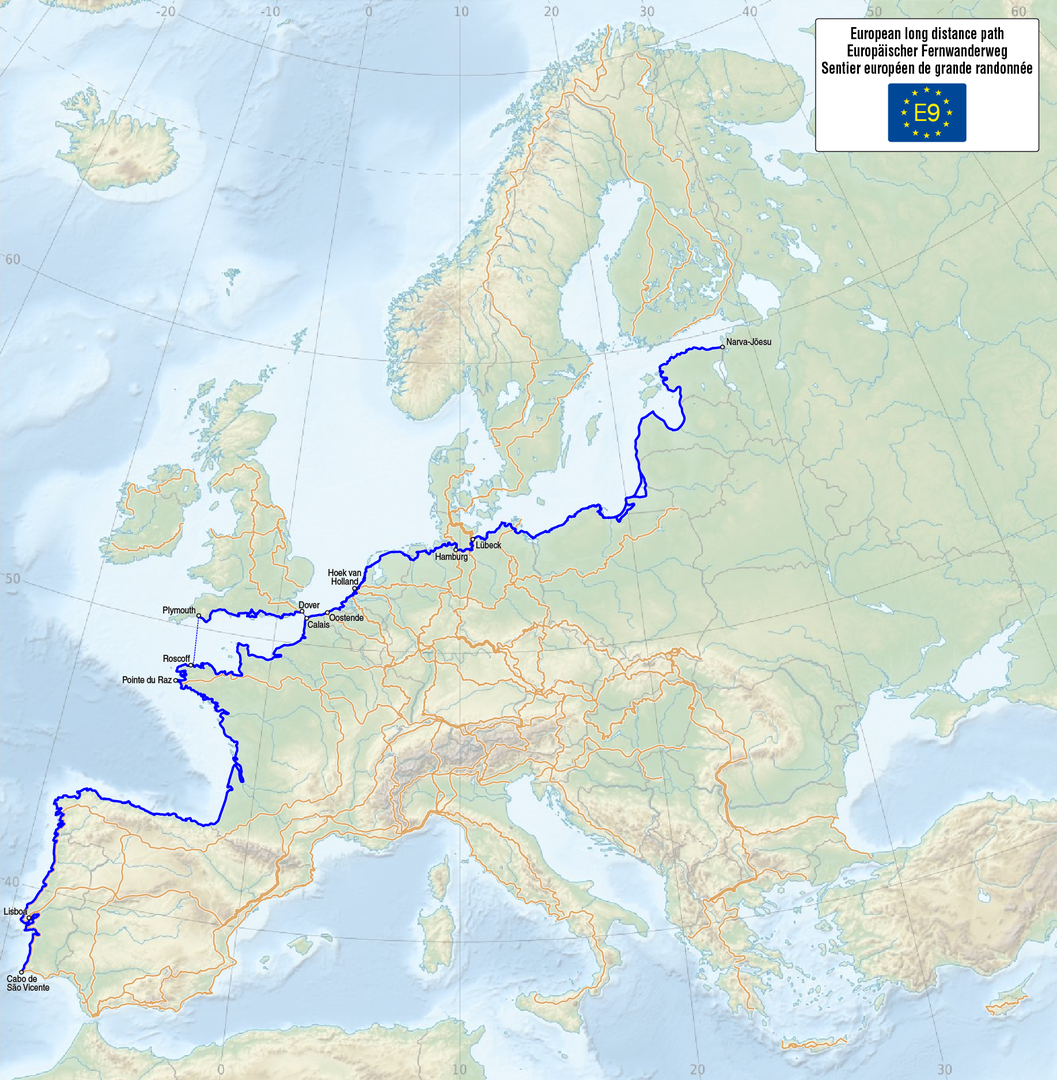 E9 European Coastal path from Estonia's border with Mordor to Tarifa Spain