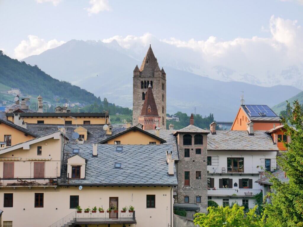 Aosta city Aosta Valley Italy north vista collegio Saint-Benin