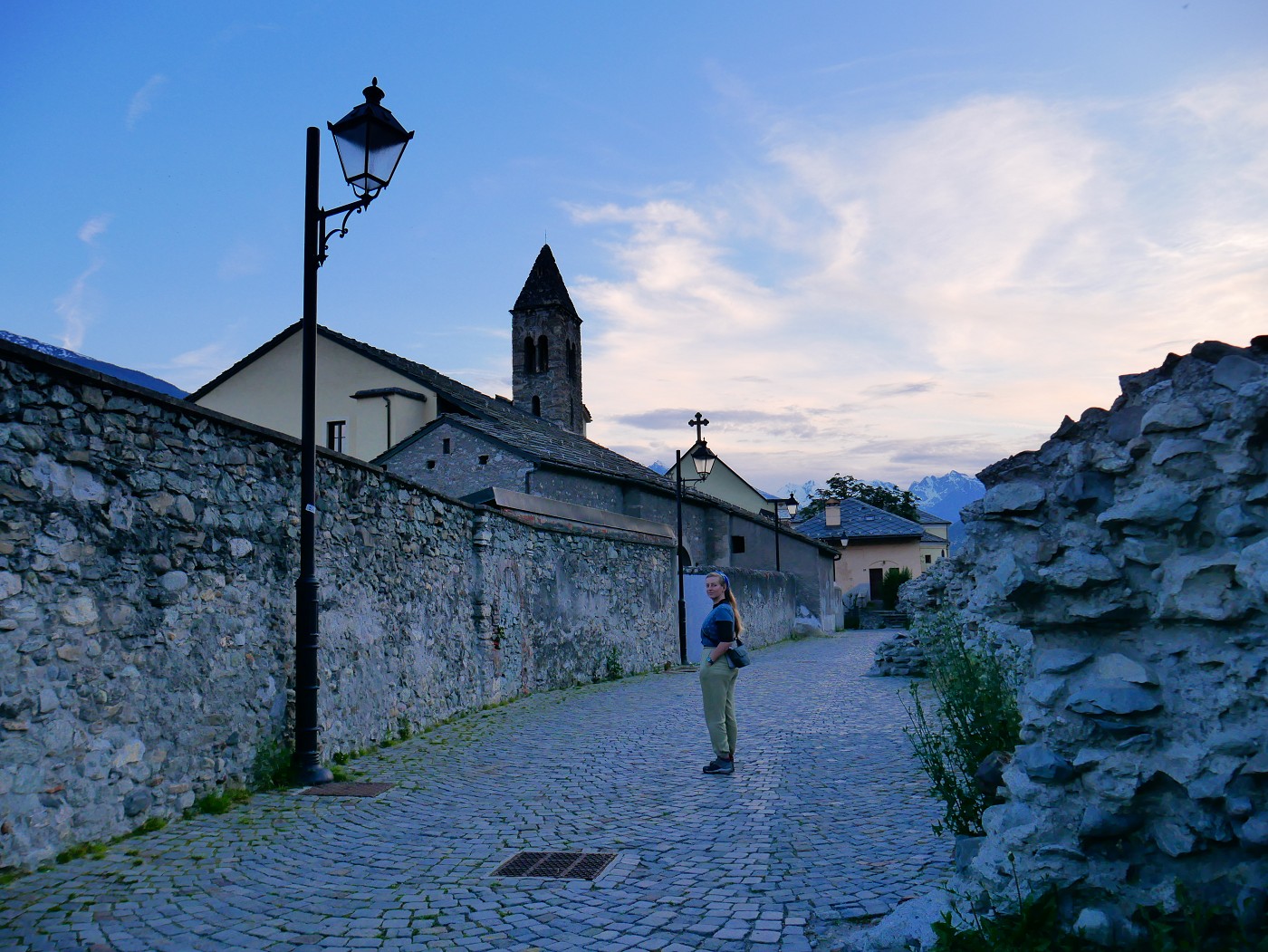 Aosta city wall historic ruins northern Italy