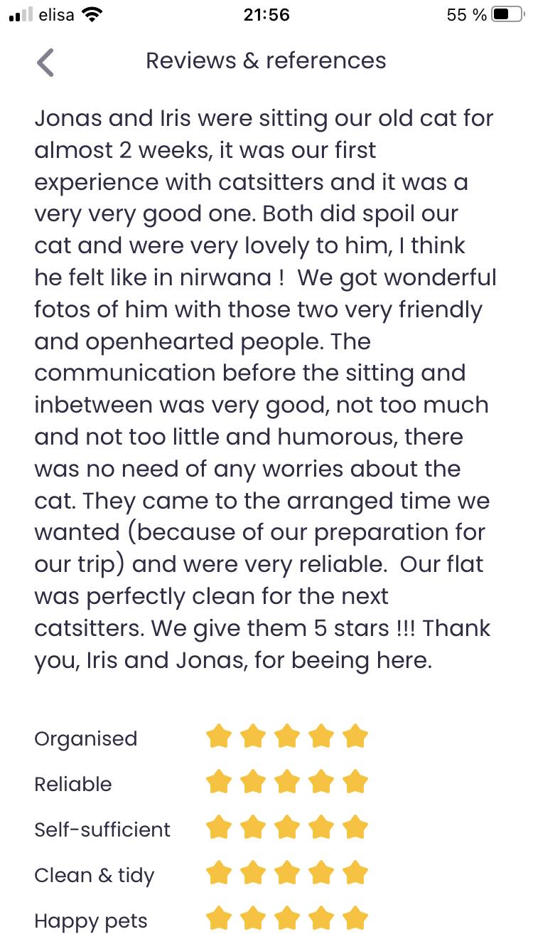 A five-star trusted housesitters review