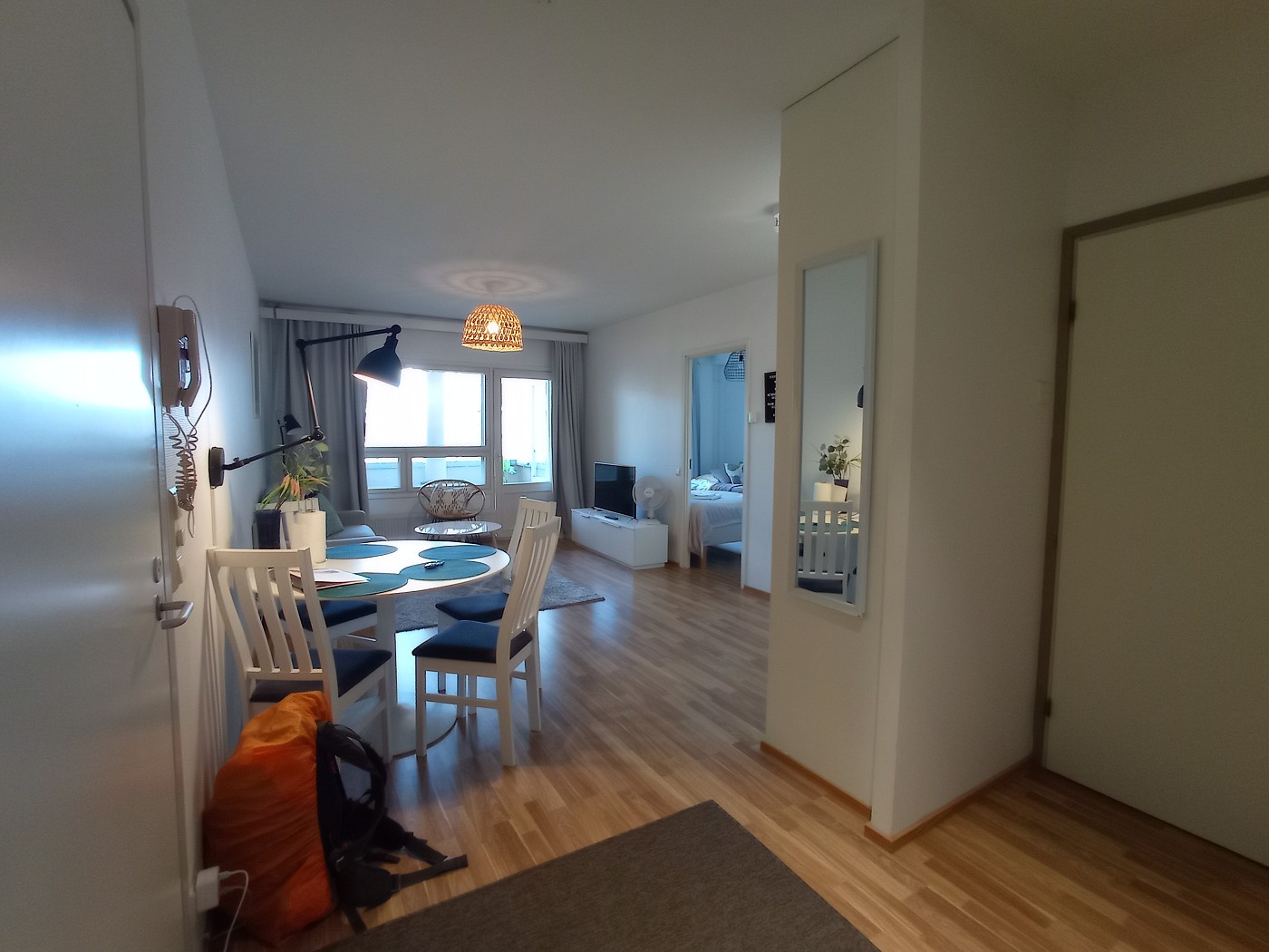 entryway living room Turku Airbnb apartment Finland