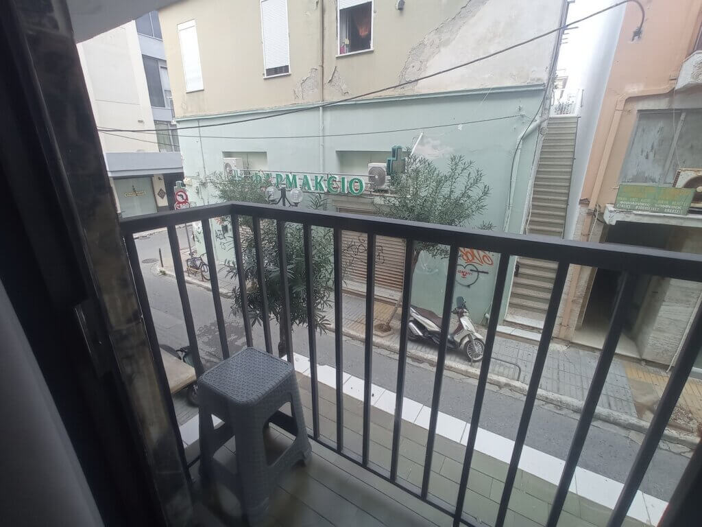 skinny balcony apartment Chania Crete Greece