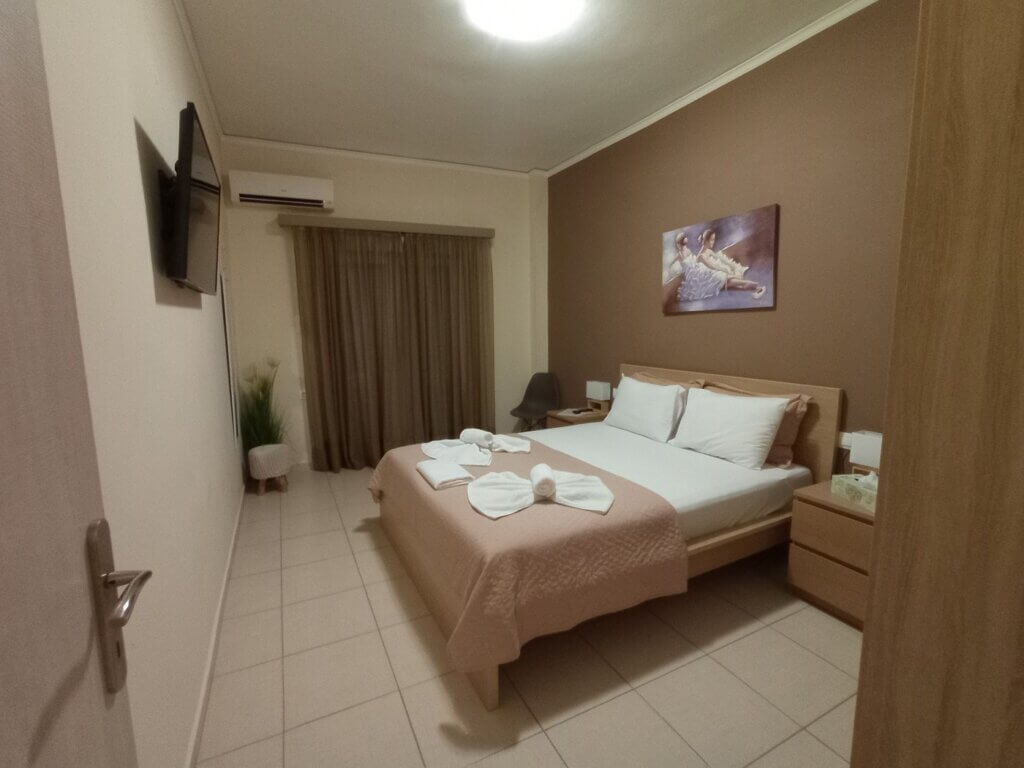 Bedroom Heraklion airbnb accommodation in Crete Greece