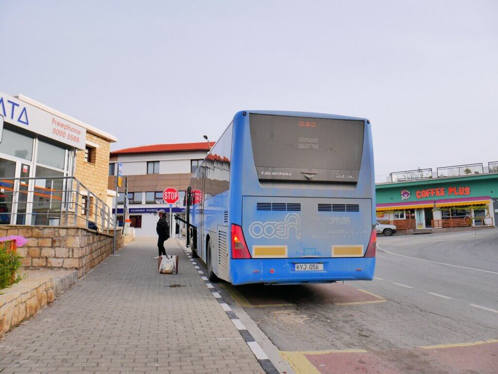 E4 European long distance trail in Cyprus Polis bus station