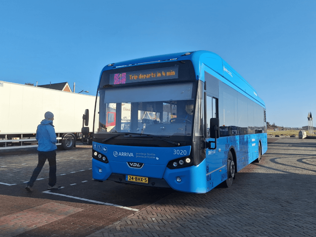 the one and only bus on Oost-Vlieland island Vlieland winter reduced service