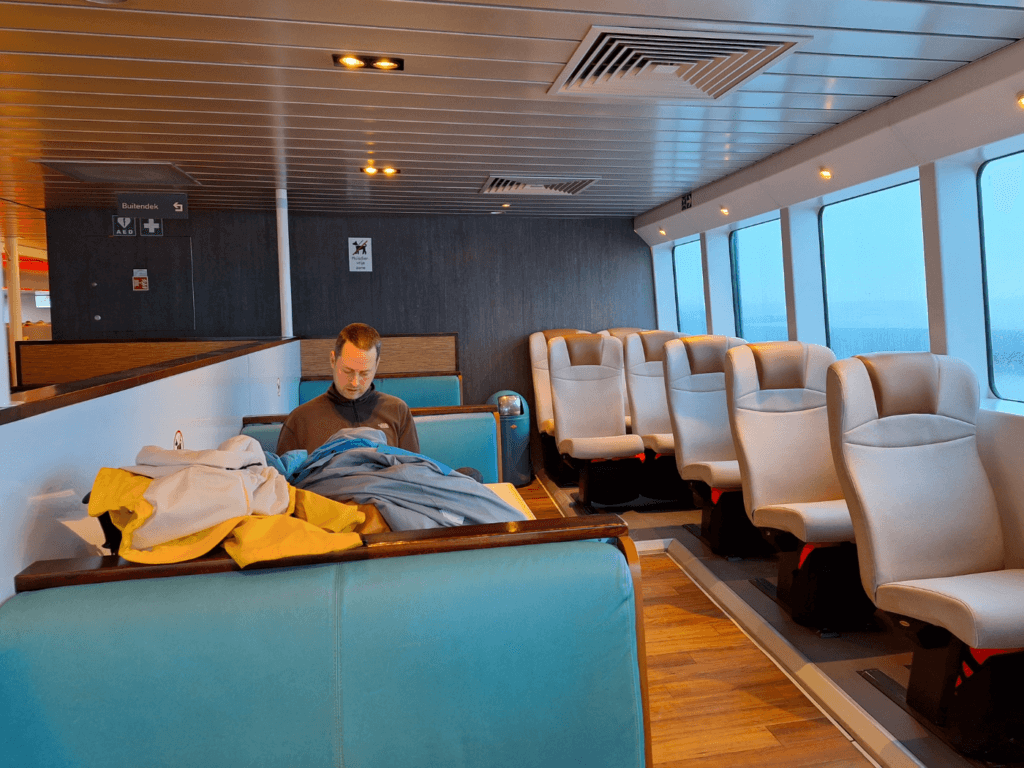 Ferry to Vlieland interior cozy onboard restaurant