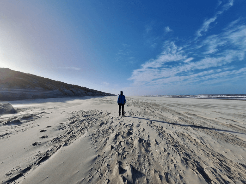 Jonas stormy winter day the Netherlands sunny sand blast Vlieland