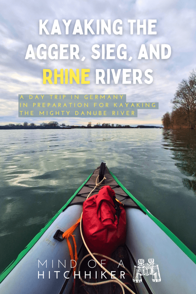 Rhine River kayaking near Siegburg Bonn