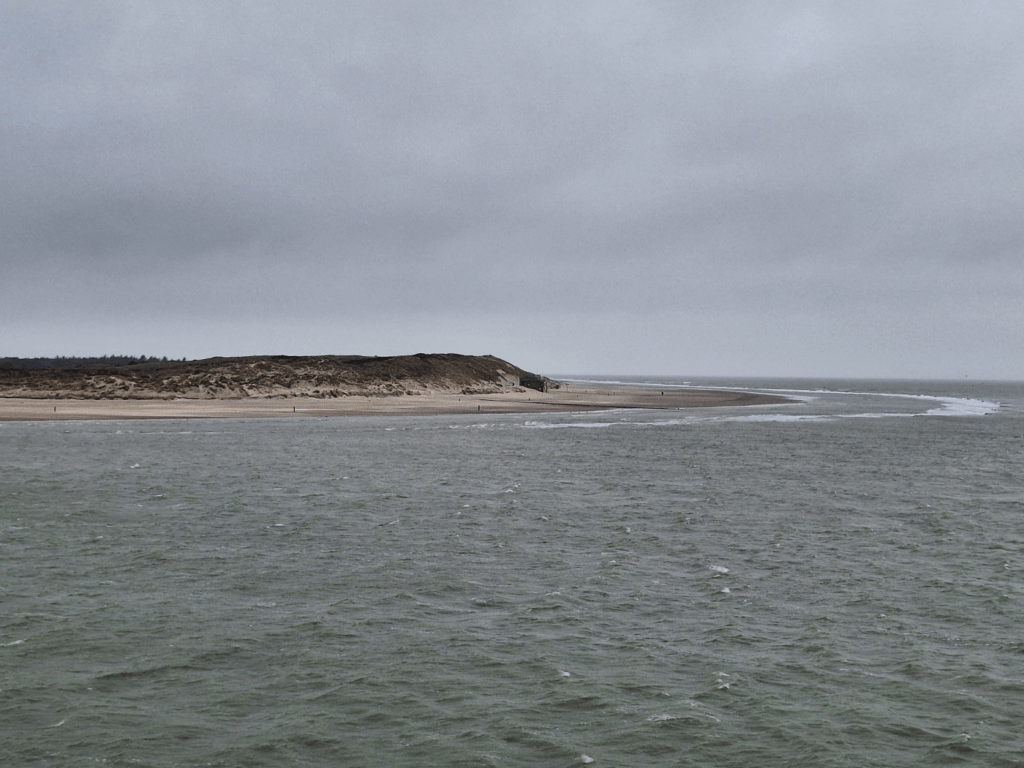 Vlieland island first view east coast ferry sand dunes