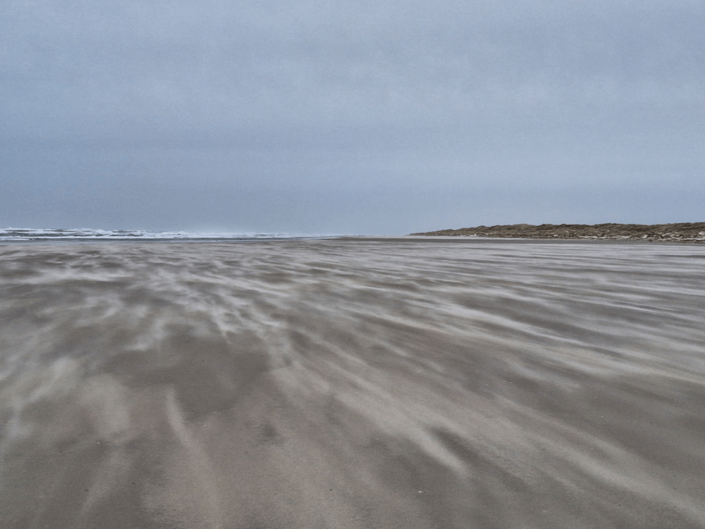 stormy weather Vliehors range sandblast the Netherland