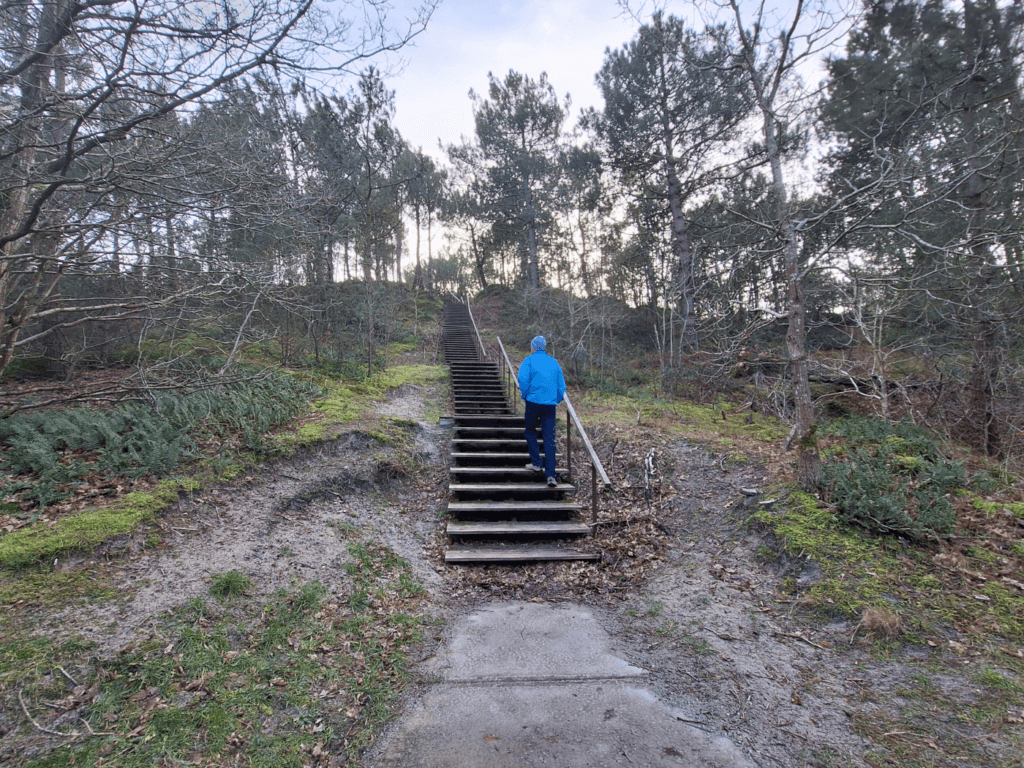 Dutch coastal walk hiking day 4 24 Vlieland lighthouse loop stairs
