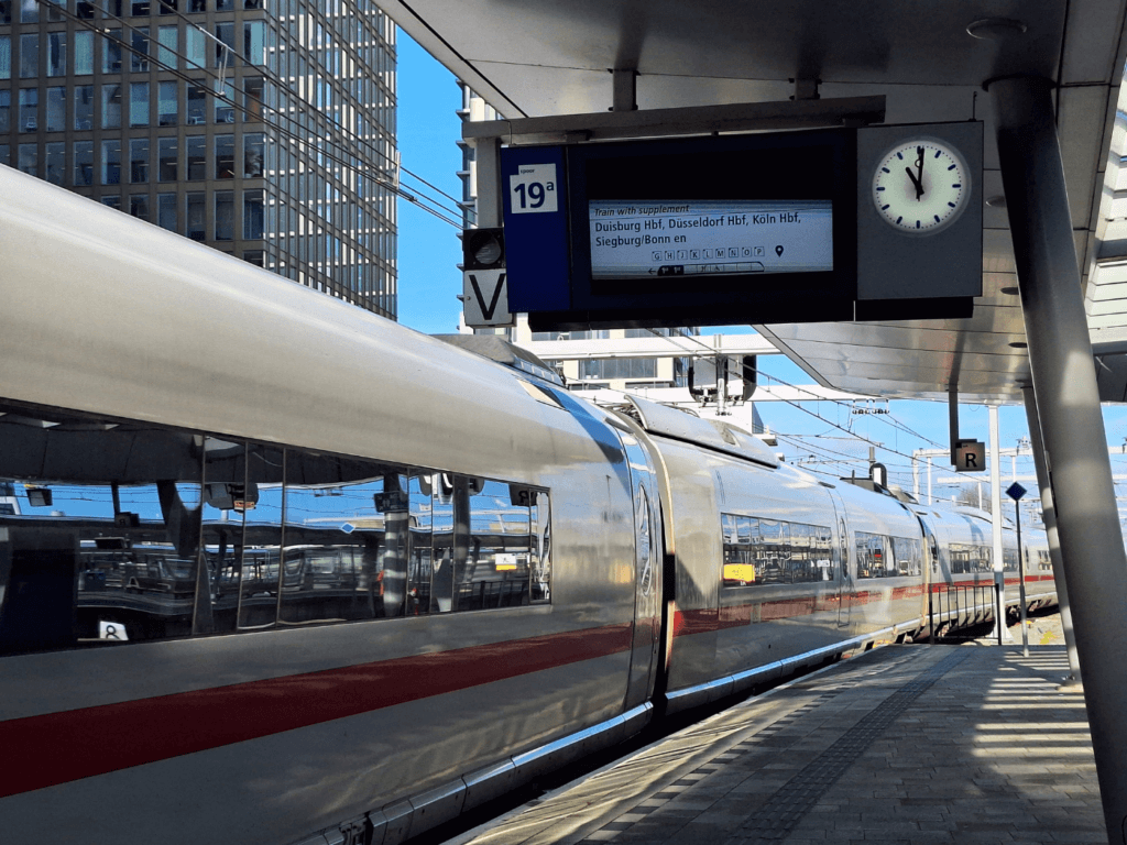ICE train at Utrecht Centraal the Netherlands going to Siegburg Germany