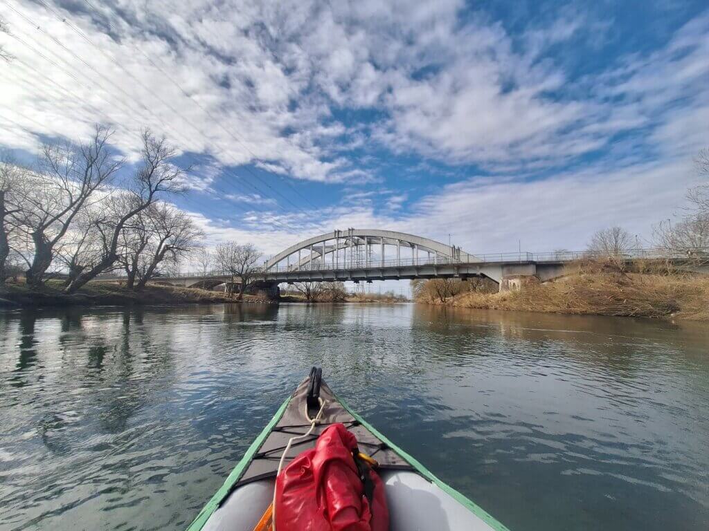 bridge across the Sieg river Germany kayak canoe