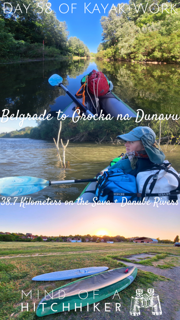 pin paddling Belgrade Sava River Danube kayak to Grocka na Dunavu