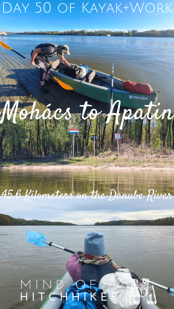 kayaking from Mohács to Apatin kayak+work day 50